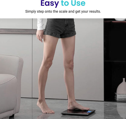 Bathroom Scale for Body Weight, Highly Accurate Digital Electronic Weighing Machine for People, LCD Display, Large Size, 6Mm Tempered Glass for Safe Home Use, Batteries Included, 400 Lbs